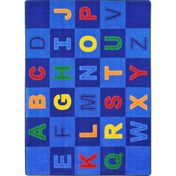 Patchwork Letters Kid Essentials Collection Area Rug for Classrooms and Schools Libraries by Joy Carpets