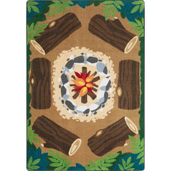 Campfire Fun Kid Essentials Collection Area Rug for Classrooms and Schools Libraries by Joy Carpets