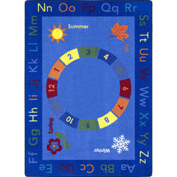 Learn Through the Seasons Kid Essentials Collection Area Rug for Classrooms and Schools Libraries by Joy Carpets