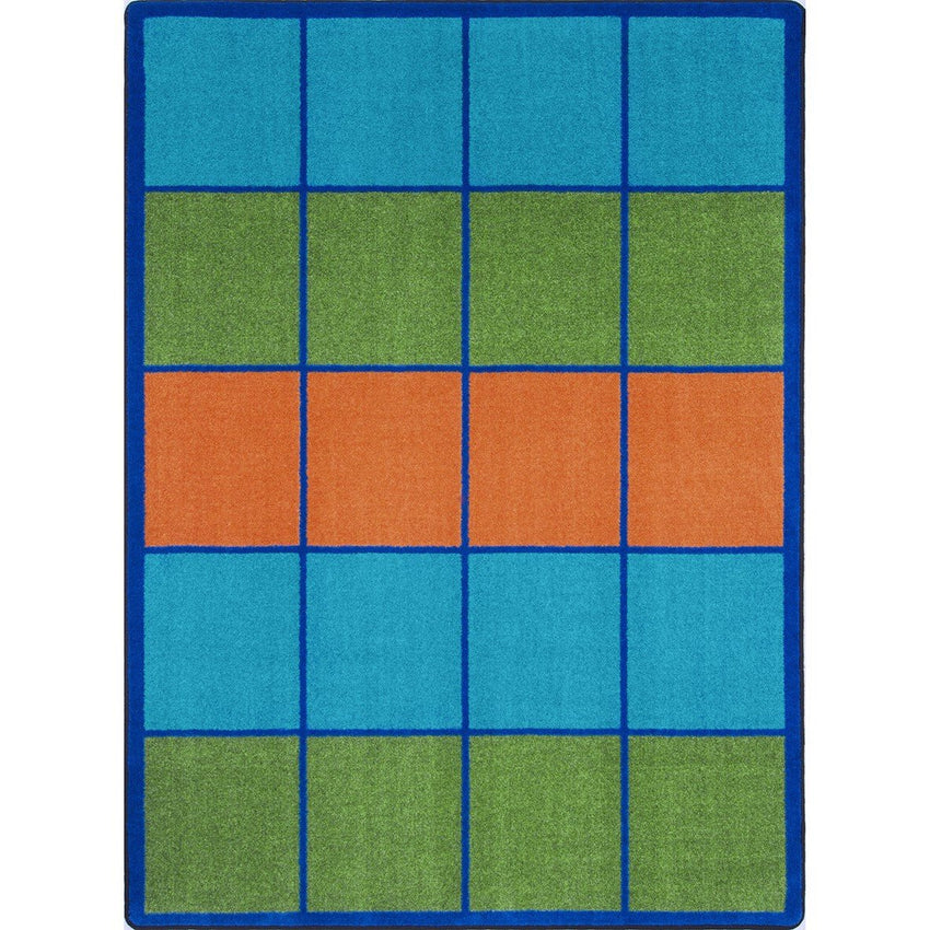 Squares to Spare Kid Essentials Collection Area Rug for Classrooms and Schools Libraries by Joy Carpets - SchoolOutlet