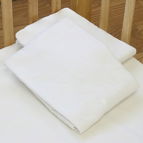 L.A. Baby White Poly Cotton Fitted Sheet for Compact Crib (L.A. Baby LAB-BD-3710-19) - SchoolOutlet