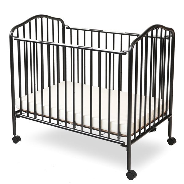 L.A. Baby Metal Folding Mini/Portable/Compact Crib - 2" Flame Retardant Mattress Included (LAB-CS-81) - SchoolOutlet