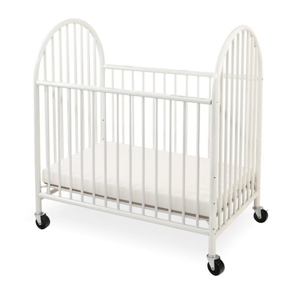 L.A. Baby Deluxe Arched Metal Mini/Portable Compact Crib - Mattress Included (LAB-CS-990) - SchoolOutlet