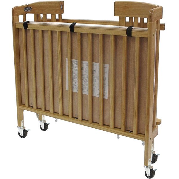 L.A. Baby The Pocket Crib-Mini - Portable Folding Wood Crib - Mattress Included with free Nylon Cover (LAB-CW-888A) - SchoolOutlet