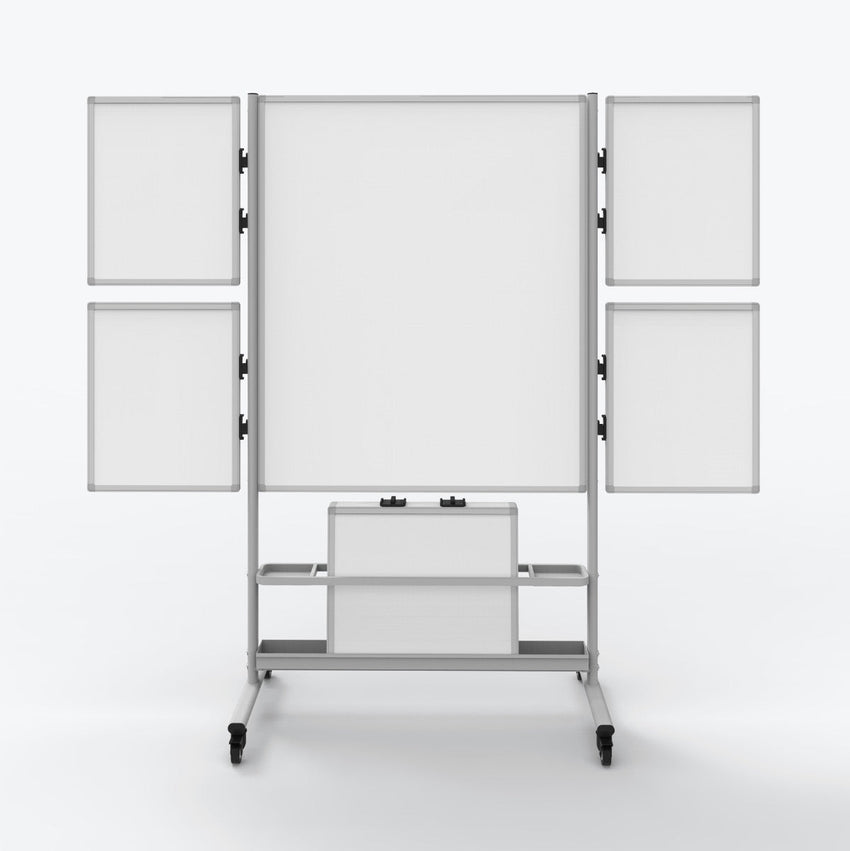 82"W x 76"H Mobile Whiteboard - Two-sided Magnetic Collaboration Station dry erase markerboard - Luxor COLLAB-STATION - SchoolOutlet