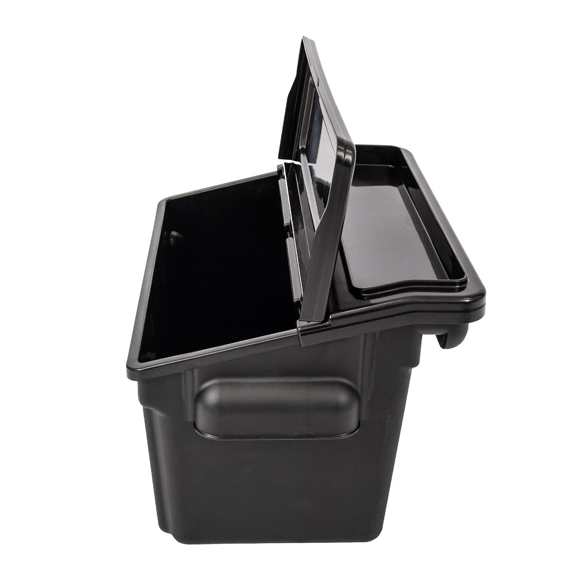 Luxor E Series EC11-B-OUTRIG - Tub Cart 2 Shelves with Outrigger Utility Cart Bins - 35.25" W x 34.25" H - SchoolOutlet