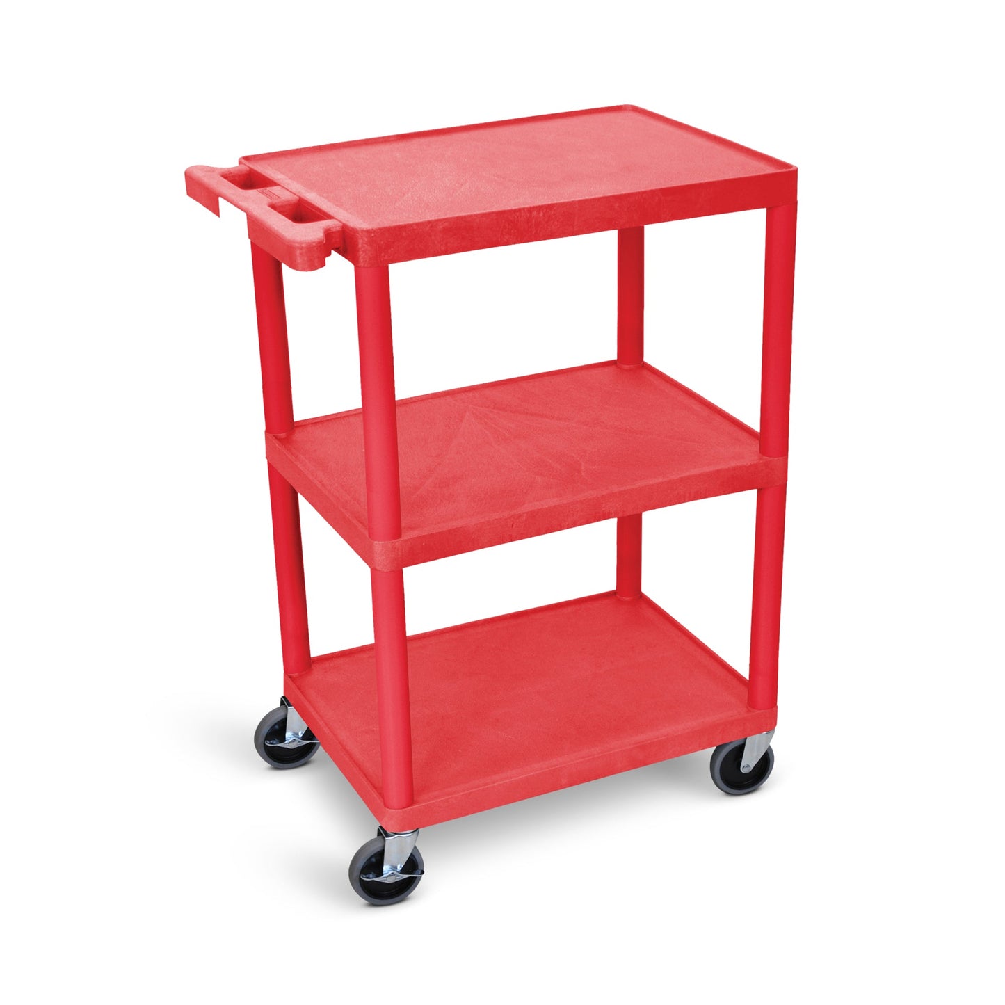 Luxor HE34 - Utility Cart - 3 Shelves Structural Foam Plastic (Luxor LUX-HE34) - SchoolOutlet