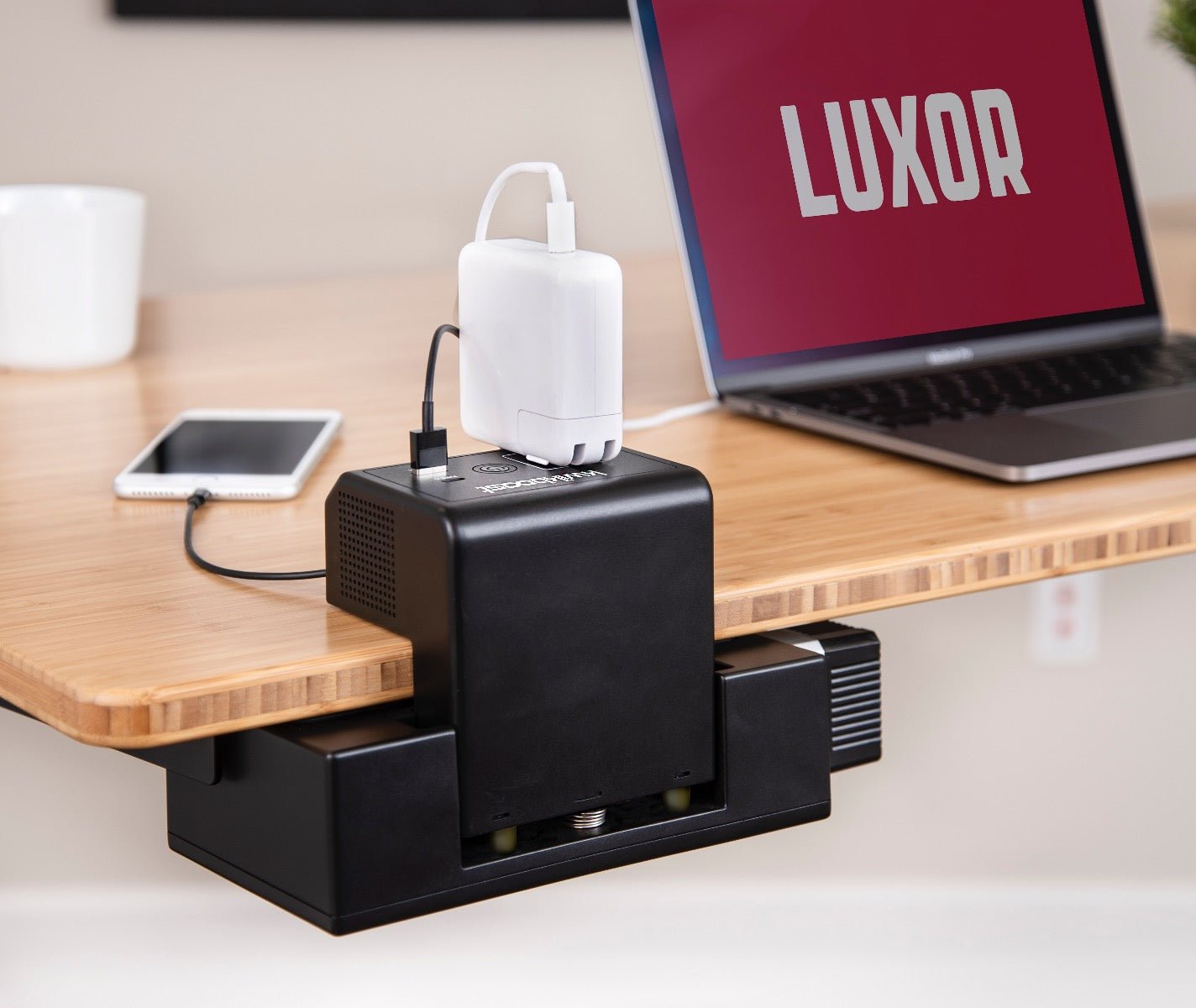 Luxor KBEP-CGR KwikBoost EdgePower Clamp-On Desktop Charging Unit (KBEP-CGR) - SchoolOutlet