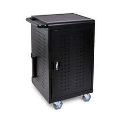 30-Unit Charging Cart Assembled w/ Key Lock, for Chromebook, Tablets, IPads, thin Laptops