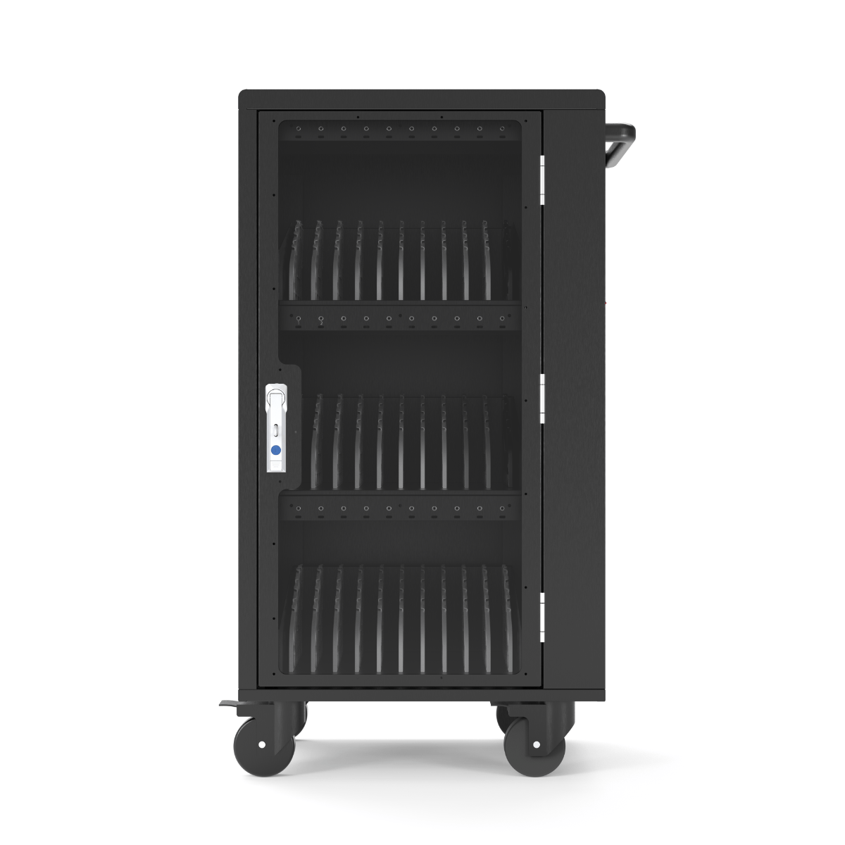 30-Bay Charging Cart, Black for Chromebook, Tablets, IPads, Laptops, USB-C Charging Cart (Luxor LUX-LLTP30USBC) - SchoolOutlet