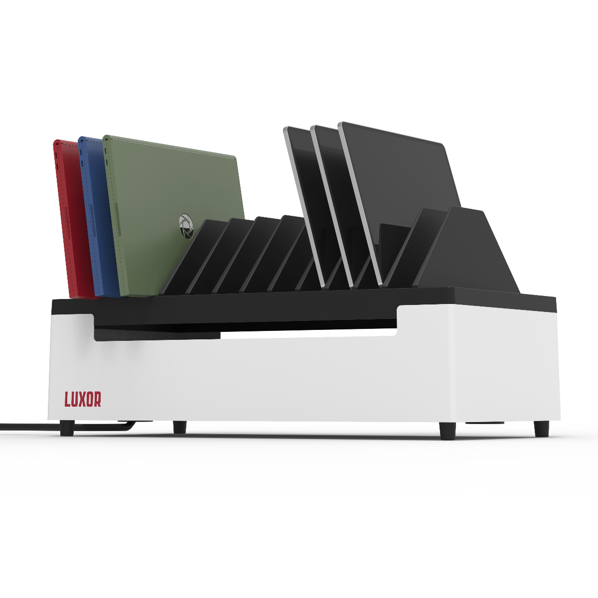 Luxor LOTT12 12-Port Charging Station for Laptops, Tablets, and Mobile Devices - SchoolOutlet