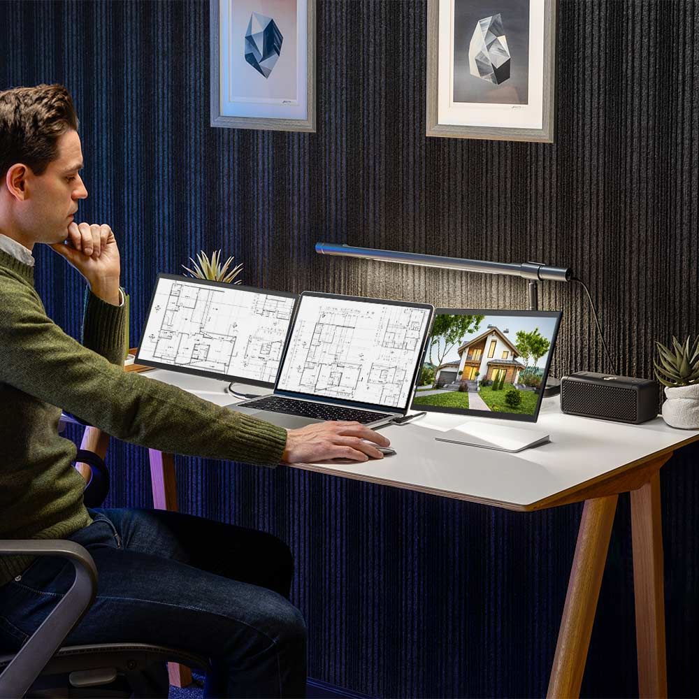 Luxor SideTrak Swivel Pro HD Triple 13.3" Attachable Portable Monitor (Luxor LUX-LTTL132) - SchoolOutlet