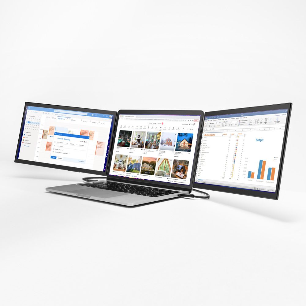 Luxor SideTrak Swivel Pro HD Triple 13.3" Attachable Portable Monitor (Luxor LUX-LTTL132) - SchoolOutlet