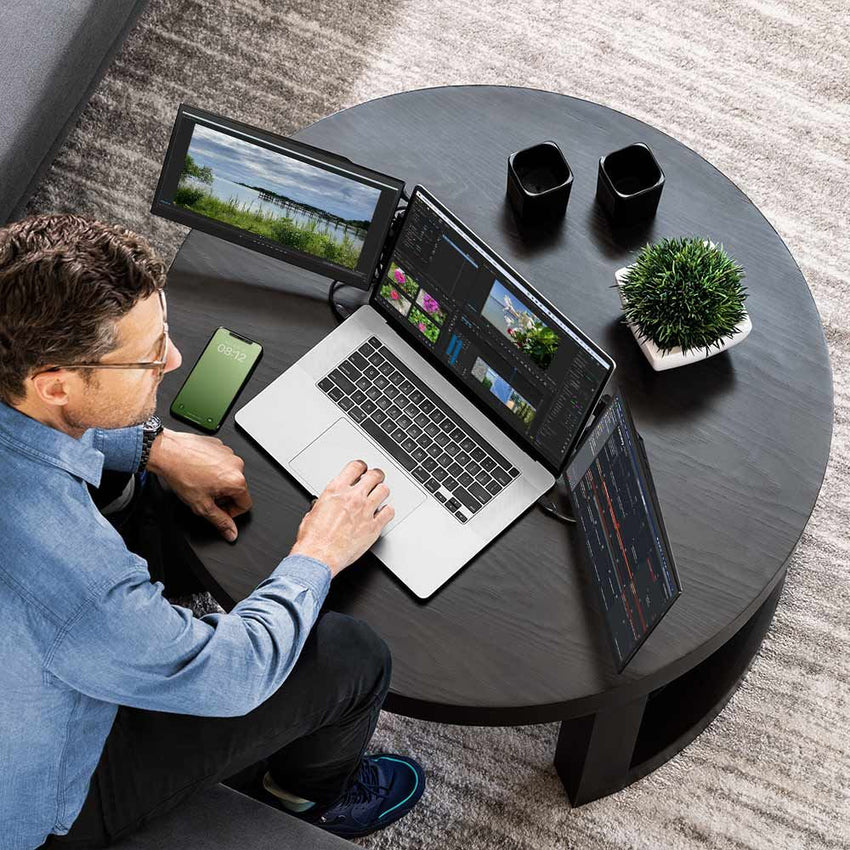 Luxor SideTrak Swivel Pro HD Triple 13.3" Attachable Portable Monitor (Luxor LUX-LTTL132) - SchoolOutlet