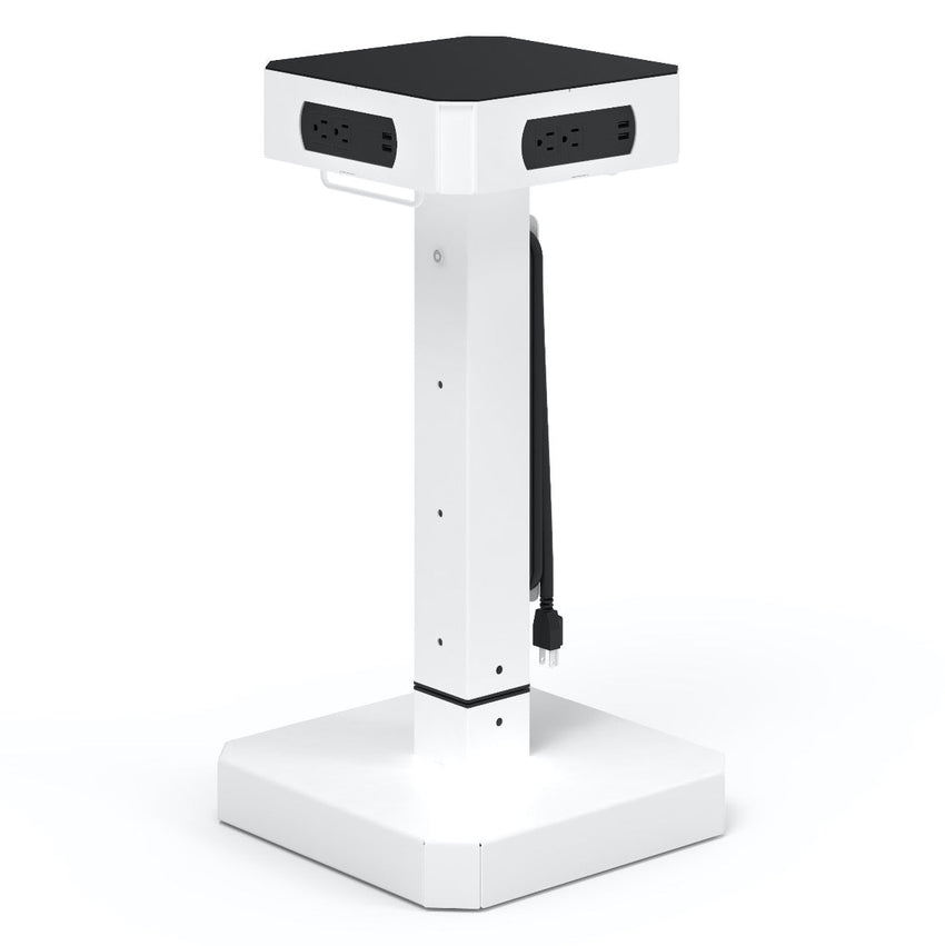 Luxor LuxPower Mobile AC and USB Charging Tower (Luxor LUX-LUXPWR-WH) - SchoolOutlet
