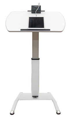 Luxor Pneumatic Height-Adjustable Lectern with KwikBoost EdgePower Charging Station (Luxor LUX-LX-PNADJ-EPW)
