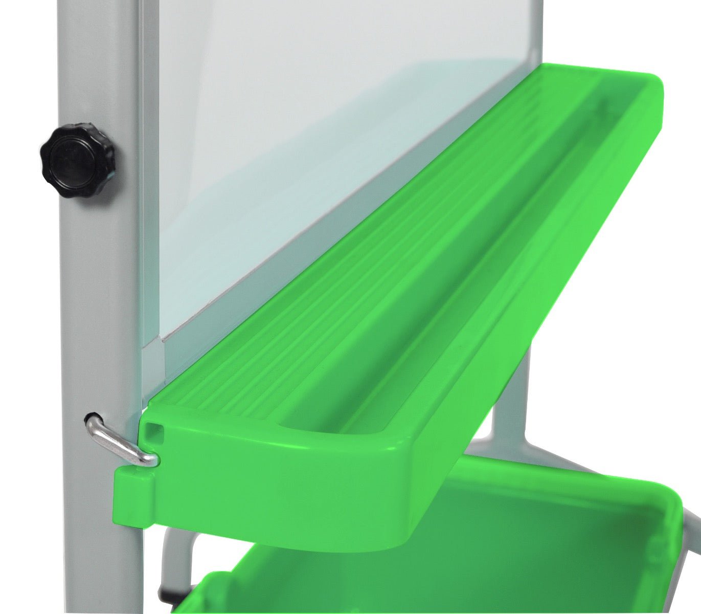 Mobile Whiteboard - Double-sided Magnetic Dry Erase School Markerboard with Storage Bins for Classrooms- Luxor MB3040WBIN - SchoolOutlet