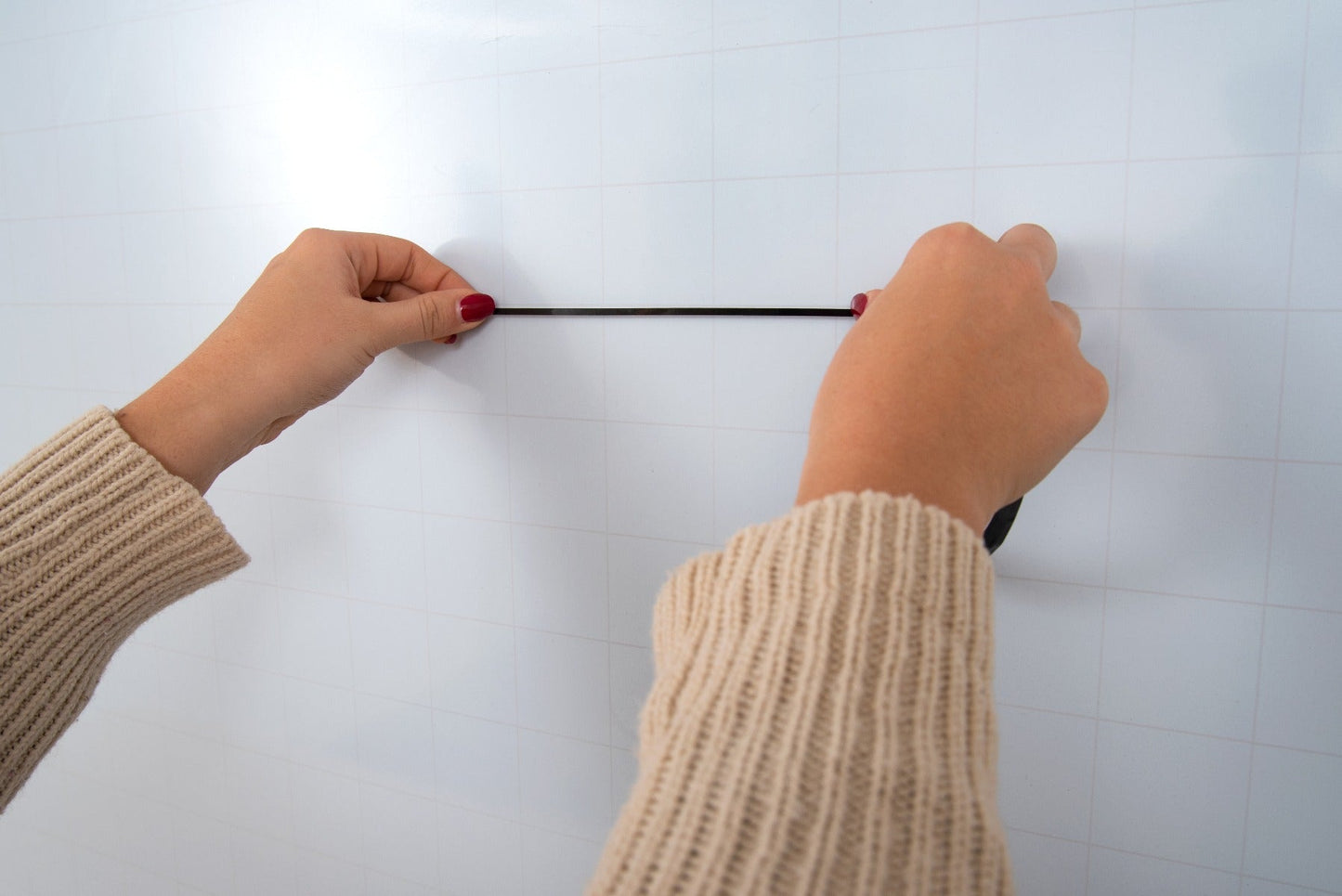 48"W x 36"H Mobile Whiteboard - Ghost Grid/Whiteboard Double-sided Magnetic dry erase markerboard - Luxor MB4836LB - SchoolOutlet