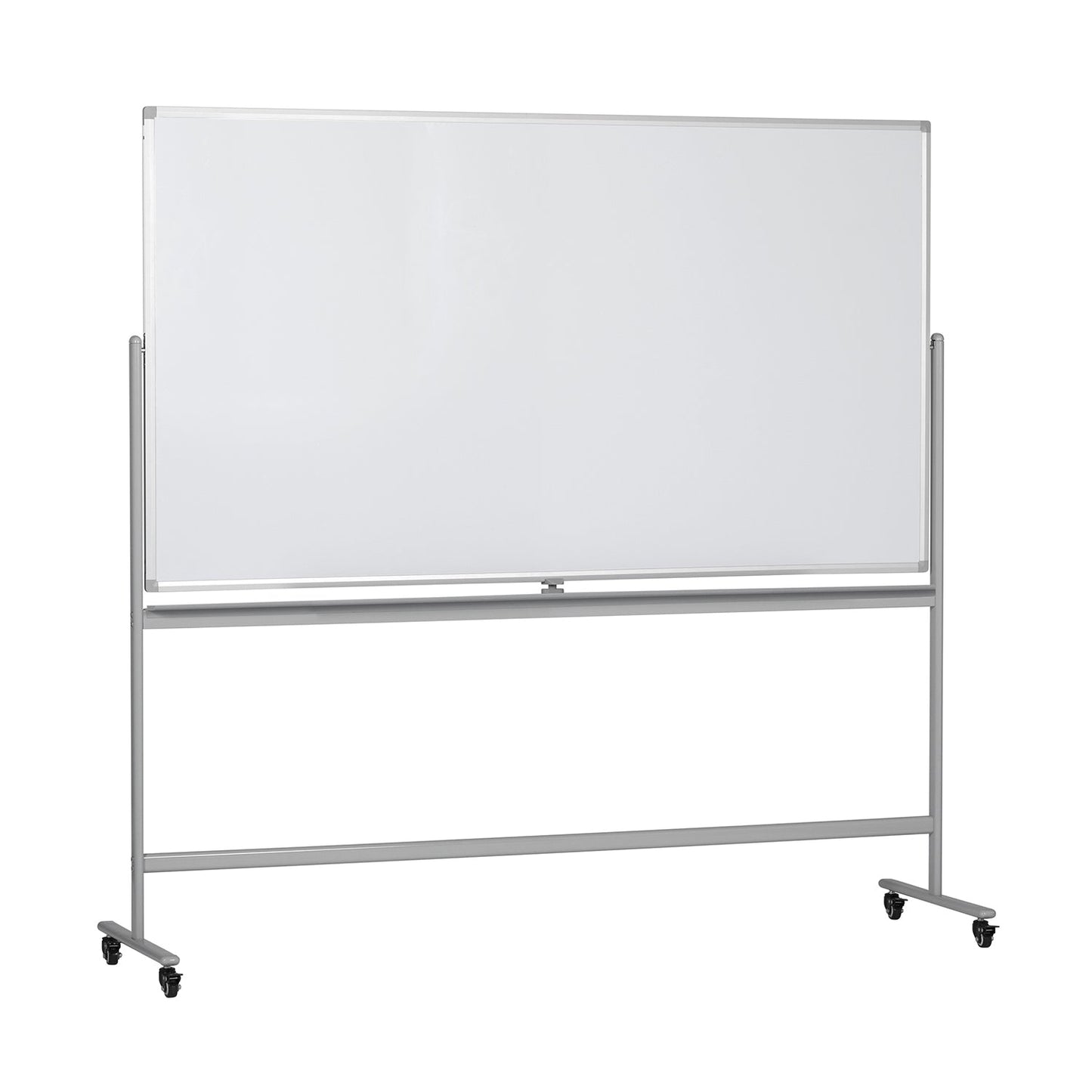 Easy Flip and Lock, Double-Sided, 72" x 40" Magnetic Whiteboard Conference Room Meeting Easel - Gray - SchoolOutlet