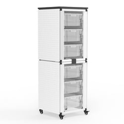 Luxor Modular Classroom Storage Cabinet - 2 stacked modules with 6 large bins  (LUX-MBS-STR-12-6L)