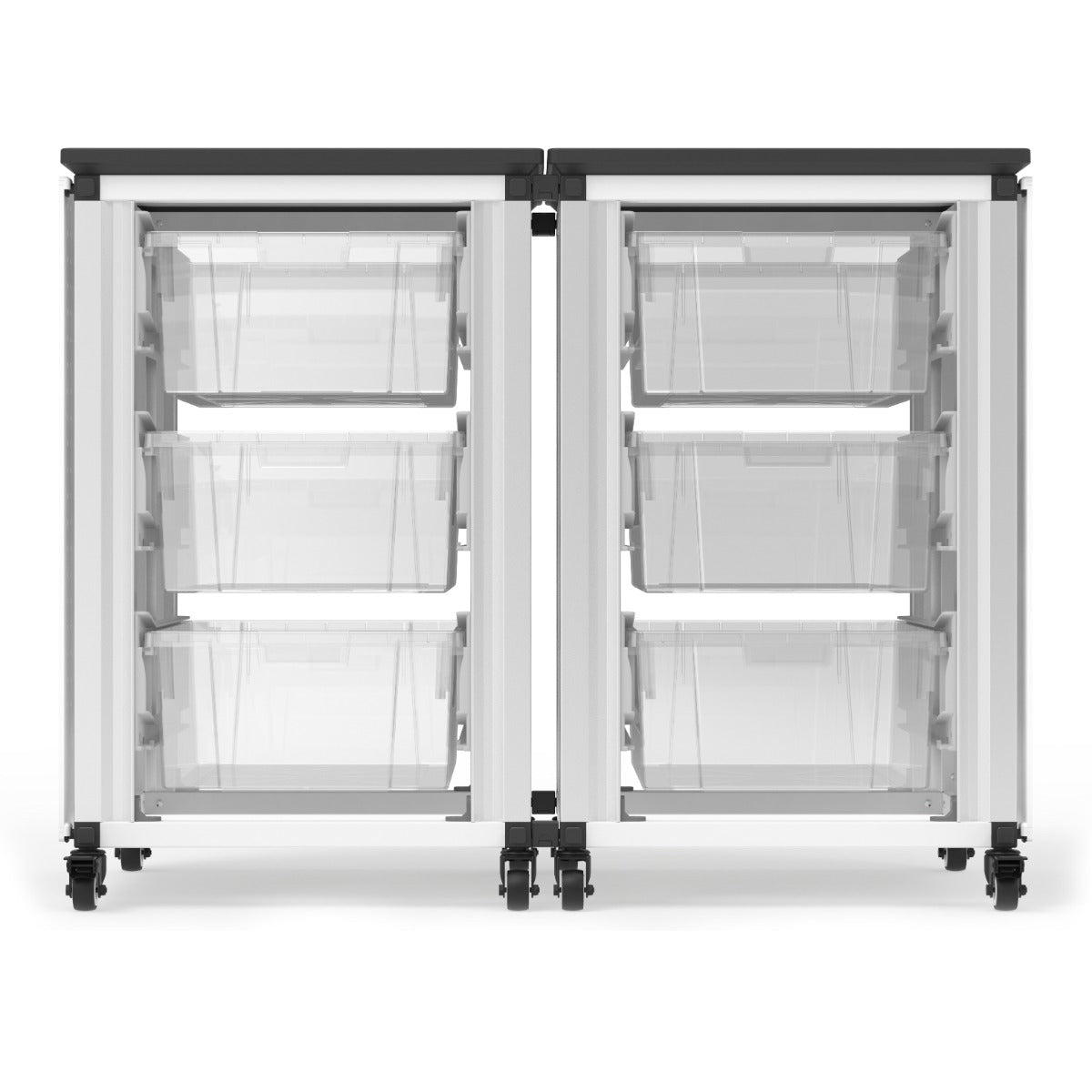 Luxor Modular Classroom Storage Cabinet - 2 side-by-side modules with 6 large bins (LUX-MBS-STR-21-6L) - SchoolOutlet