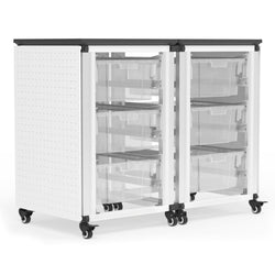 Luxor Modular Classroom Storage Cabinet - 2 side-by-side modules with 6 large bins  (LUX-MBS-STR-21-6L)