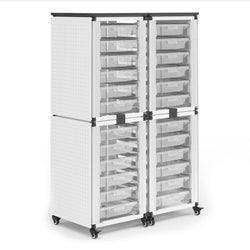 Luxor Modular Classroom Storage Cabinet - 4 stacked modules with 24 small bins  (LUX-MBS-STR-22-24S)