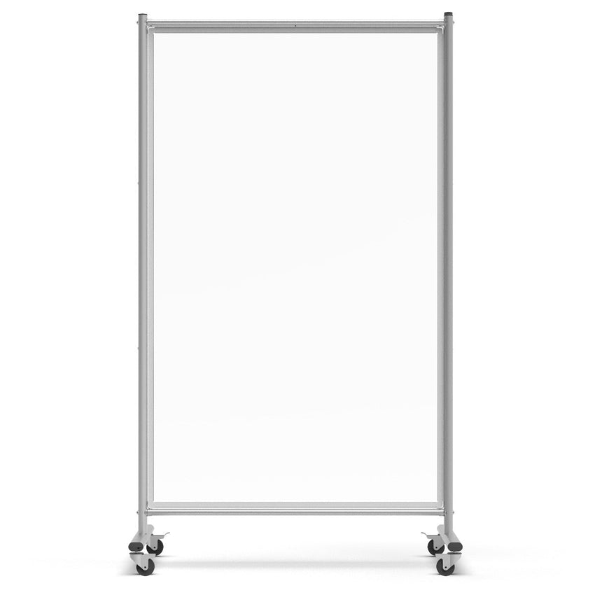 40"W x 72"H Mobile Whiteboard - Double-sided Room Divider Magnetic dry erase markerboard - Luxor MD4072W - SchoolOutlet