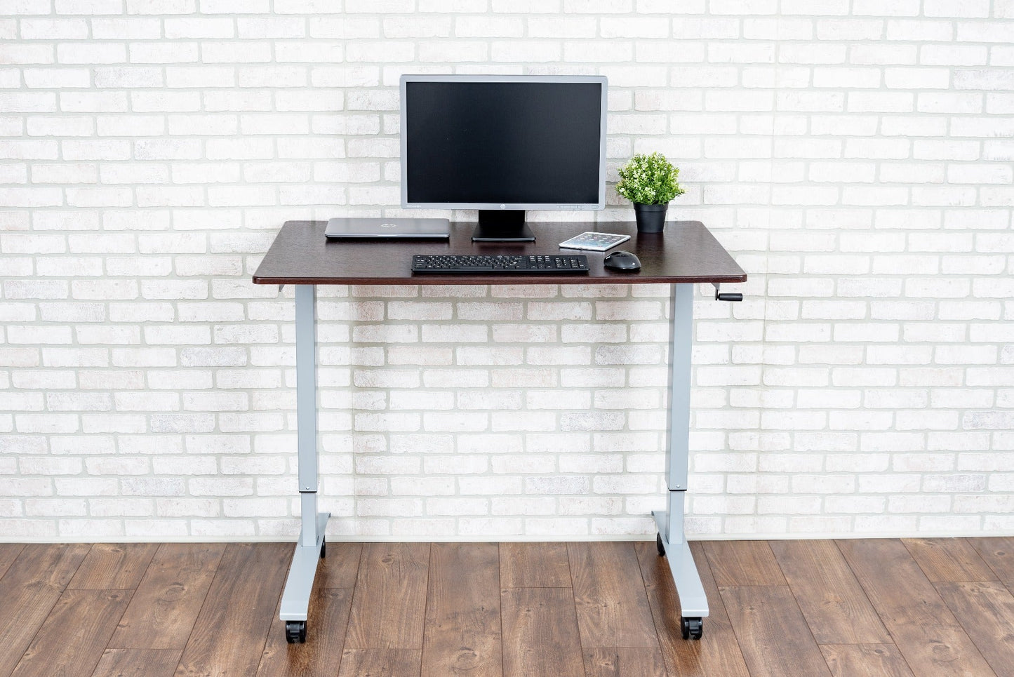 Luxor STANDUP-CF48-DW - 48" Crank Adjustable Stand Up Desk(LUX-STANDUP-CF48-DW) - SchoolOutlet