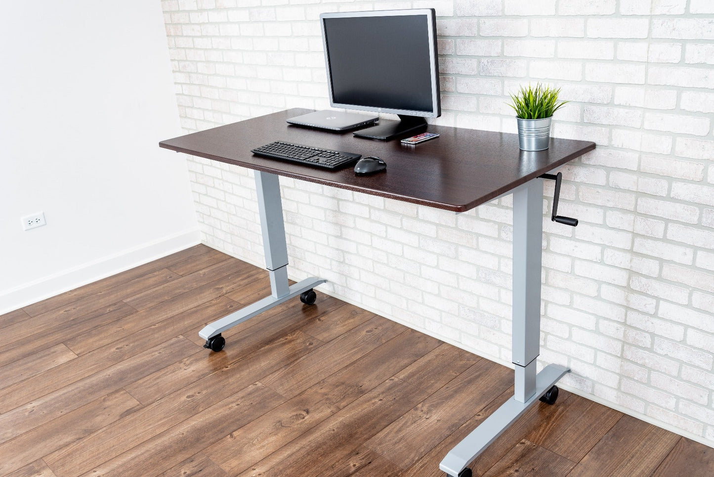 Luxor STANDUP-CF60-DW - 60" Crank Adjustable Stand Up Desk(LUX-STANDUP-CF60-DW) - SchoolOutlet