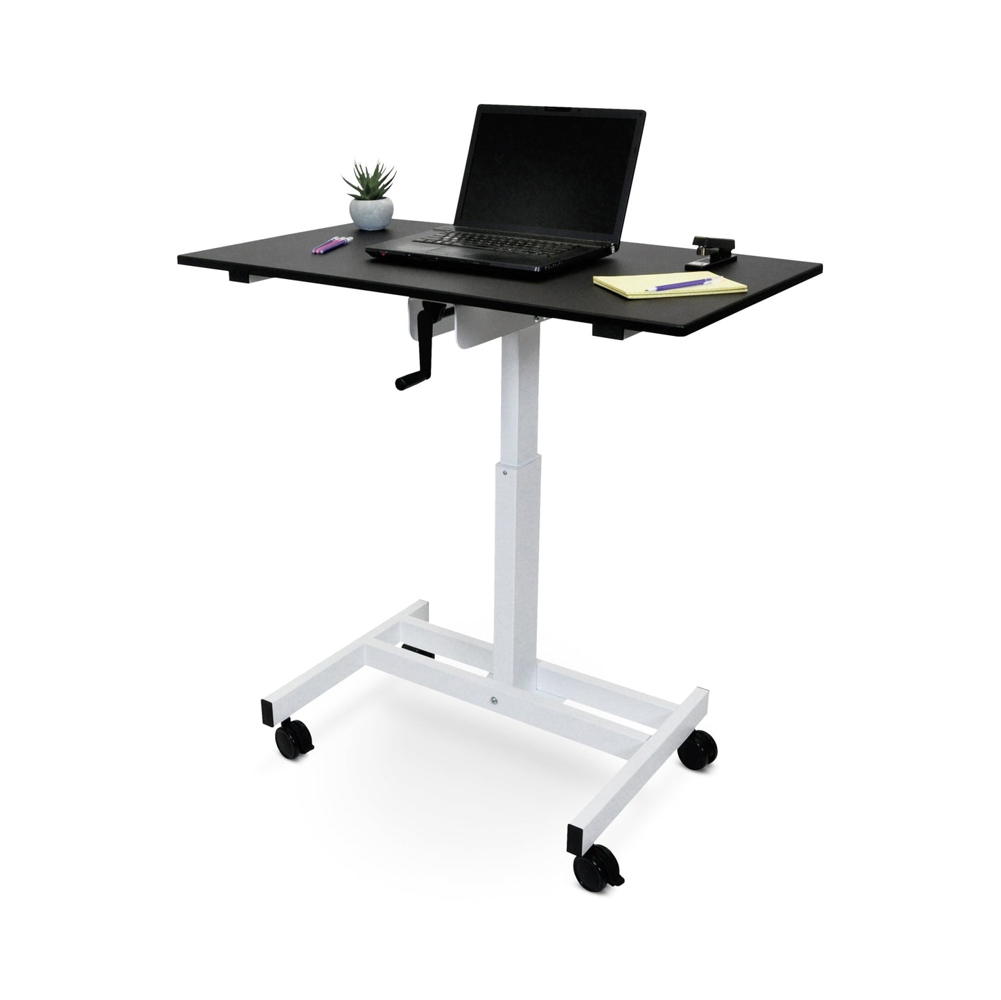 Luxor STANDUP-SC40-WB - 40" Single Column Crank Stand Up Desk(LUX-STANDUP-SC40-WB) - SchoolOutlet