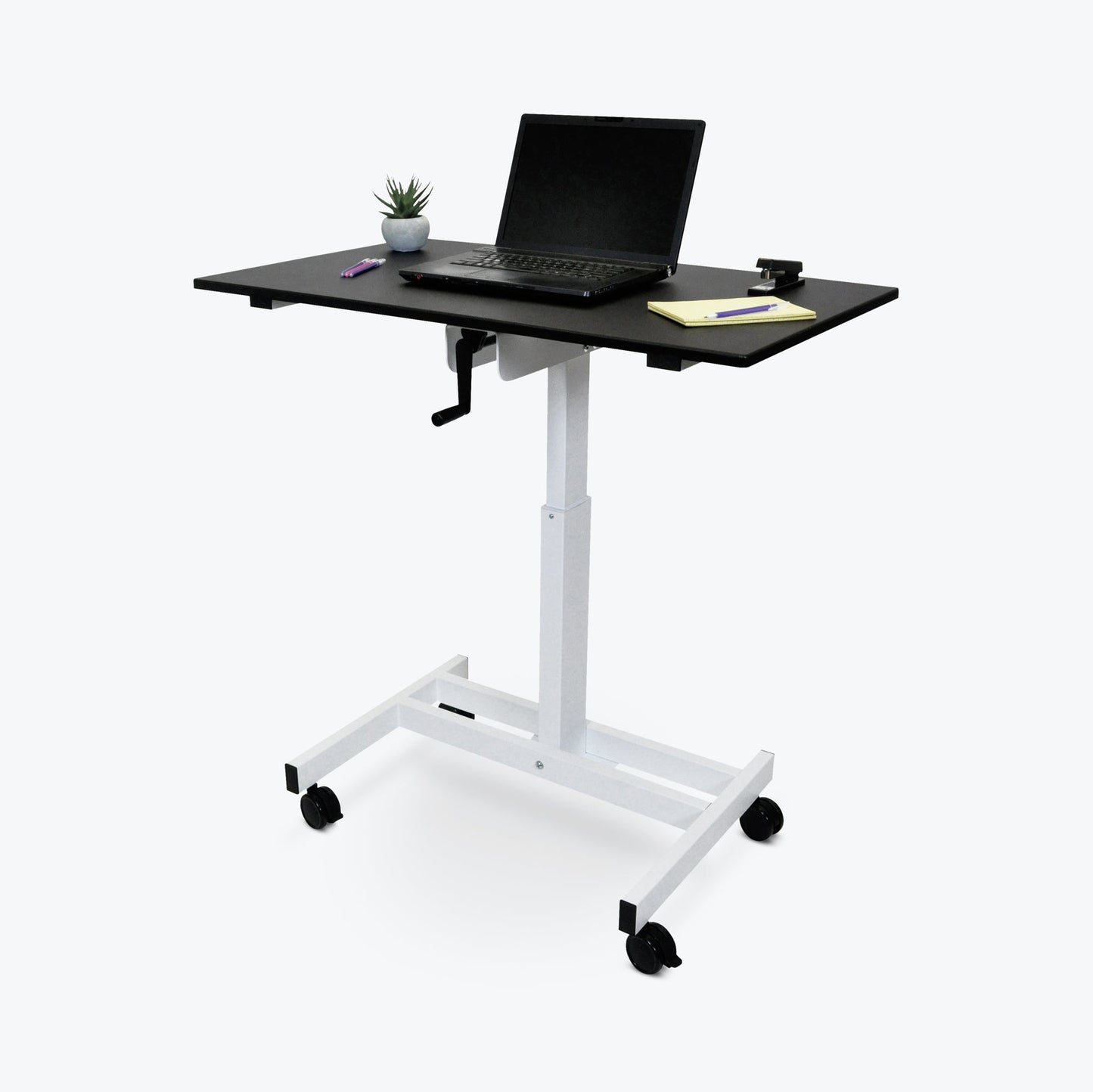 Luxor STANDUP-SC40-WB - 40" Single Column Crank Stand Up Desk(LUX-STANDUP-SC40-WB) - SchoolOutlet