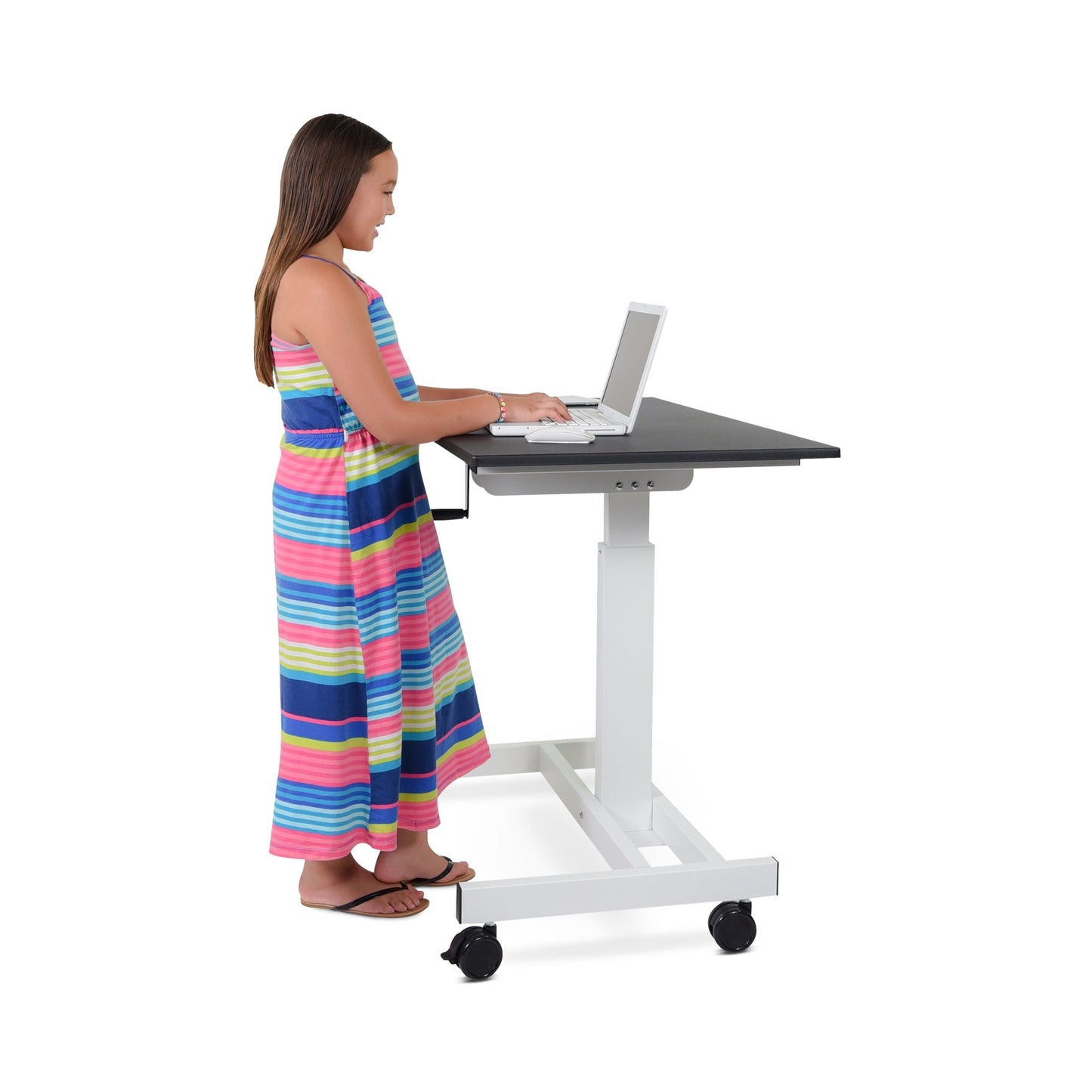 Luxor STANDUP-SC40-WB - 40" Single Column Crank Stand Up Desk(LUX-STANDUP-SC40-WB) - SchoolOutlet