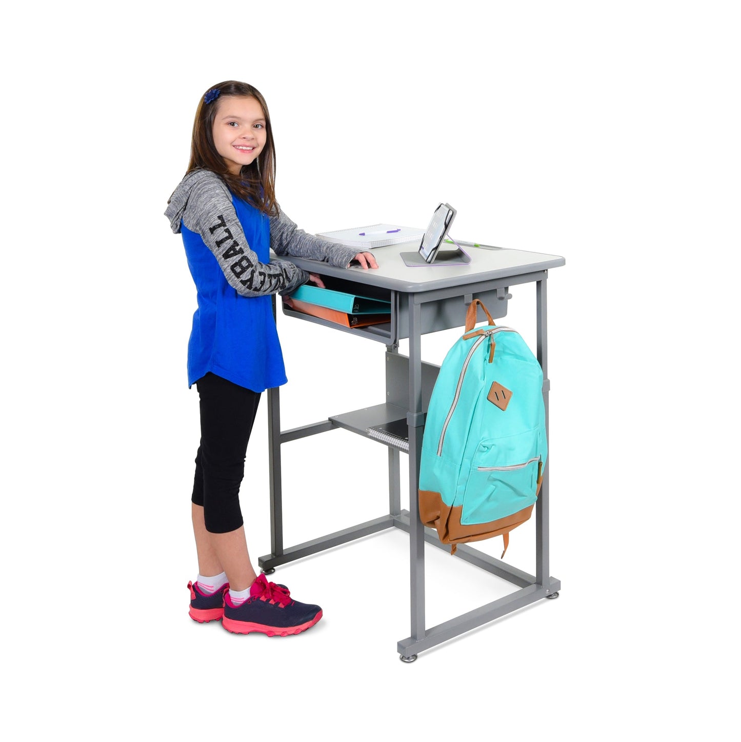 Luxor STUDENT-M - Student Desk - Manual Adjustable Desk (LUX-STUDENT-M) - SchoolOutlet