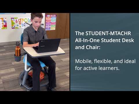 Mobile Tablet Arm Student Desk and Chair by Luxor for Schools and Classroom - SchoolOutlet