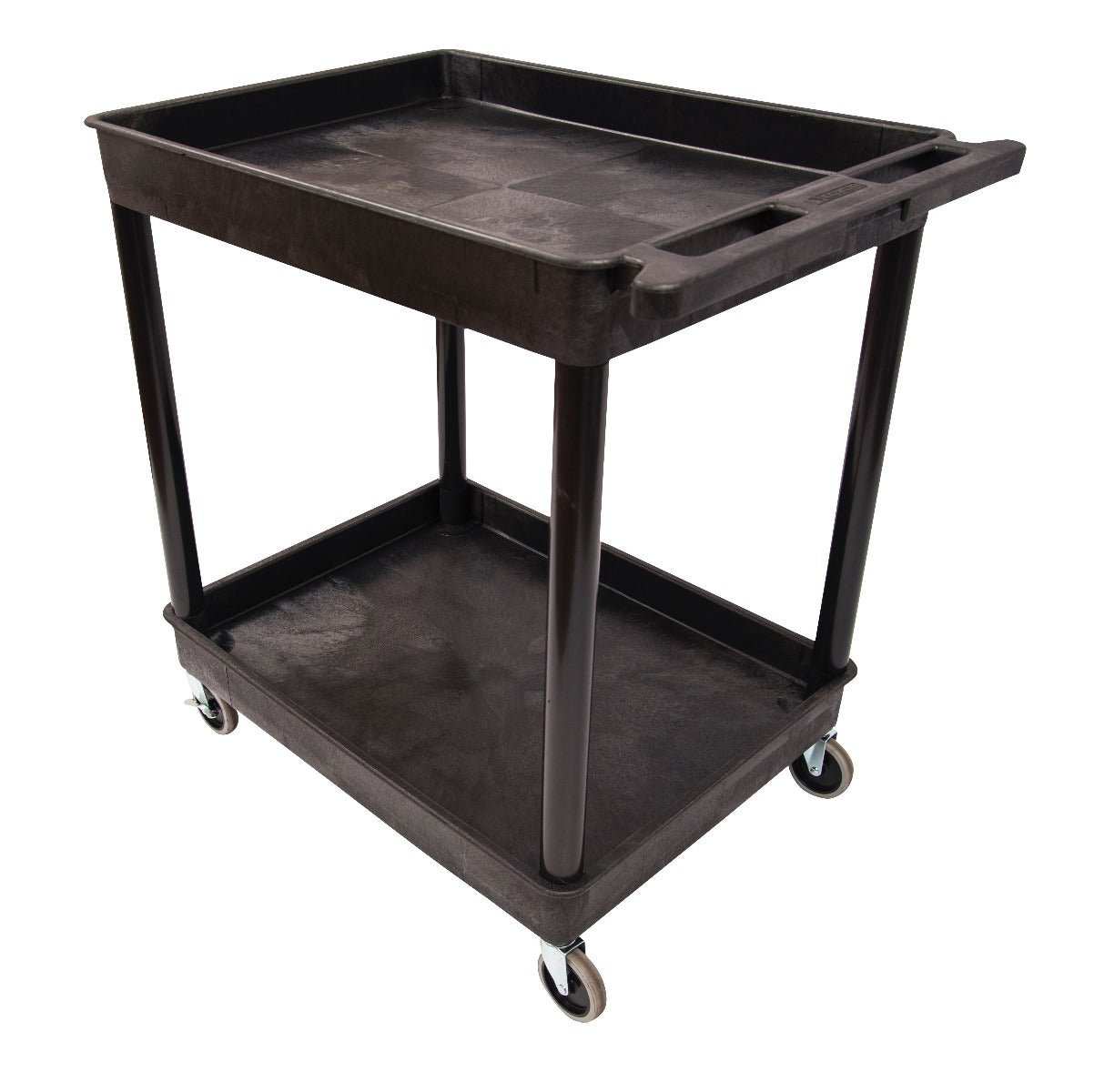 Luxor TC11-B - Flat Top and Tub Middle/Bottom Shelf Cart (Luxor LUX-TC11-B) - Black - SchoolOutlet