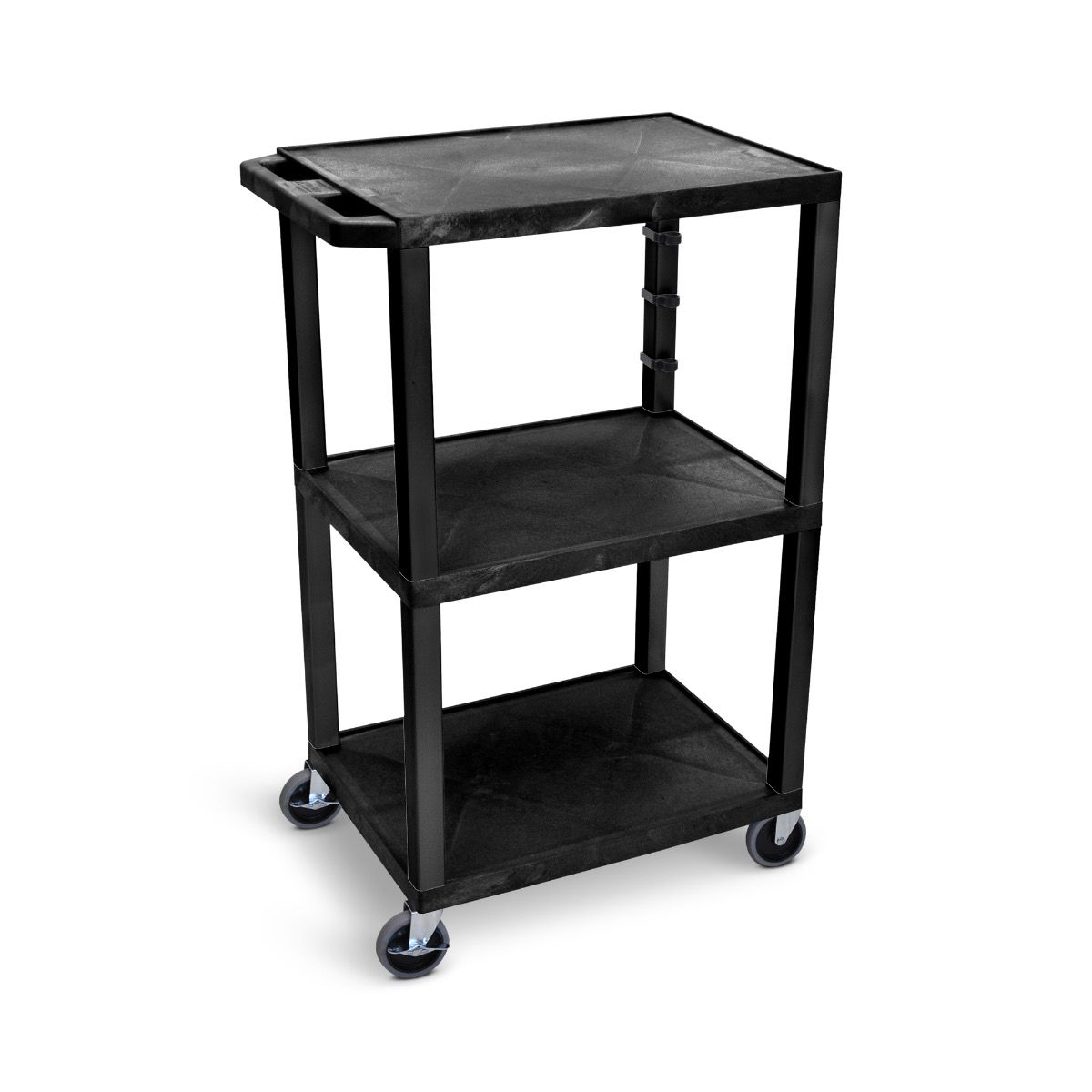 Luxor UCPL1 42"H 3-Shelf Multipurpose Utility Cart - SchoolOutlet