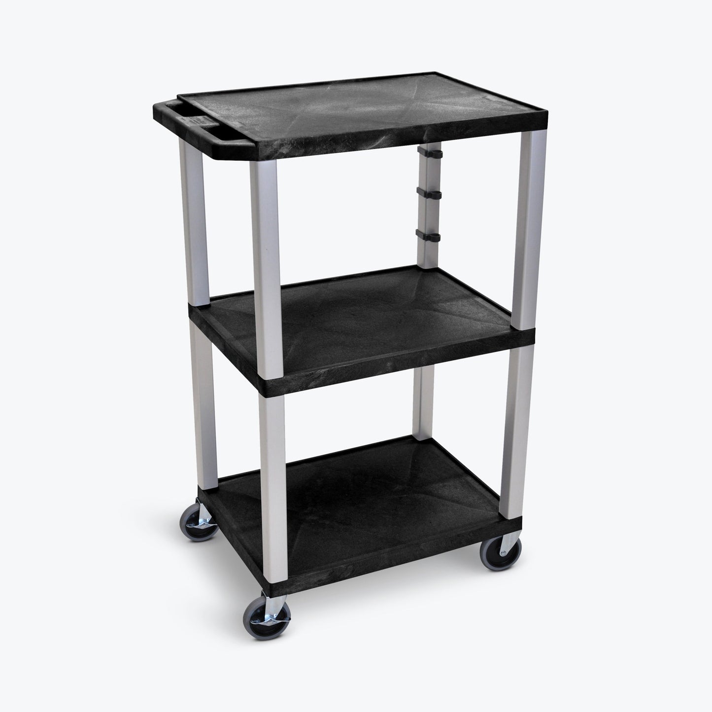 Luxor UCPL1 42"H 3-Shelf Multipurpose Utility Cart - SchoolOutlet