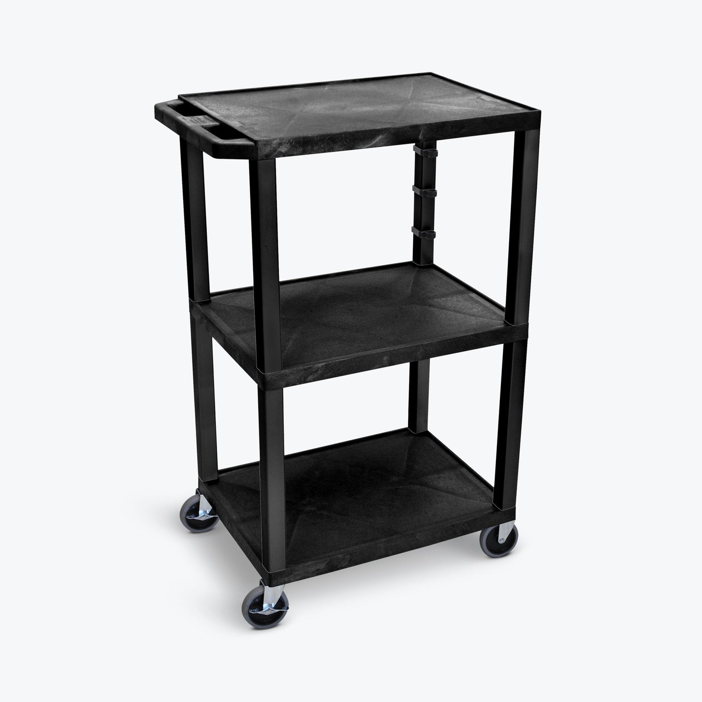 Luxor UCPL1 42"H 3-Shelf Multipurpose Utility Cart - SchoolOutlet