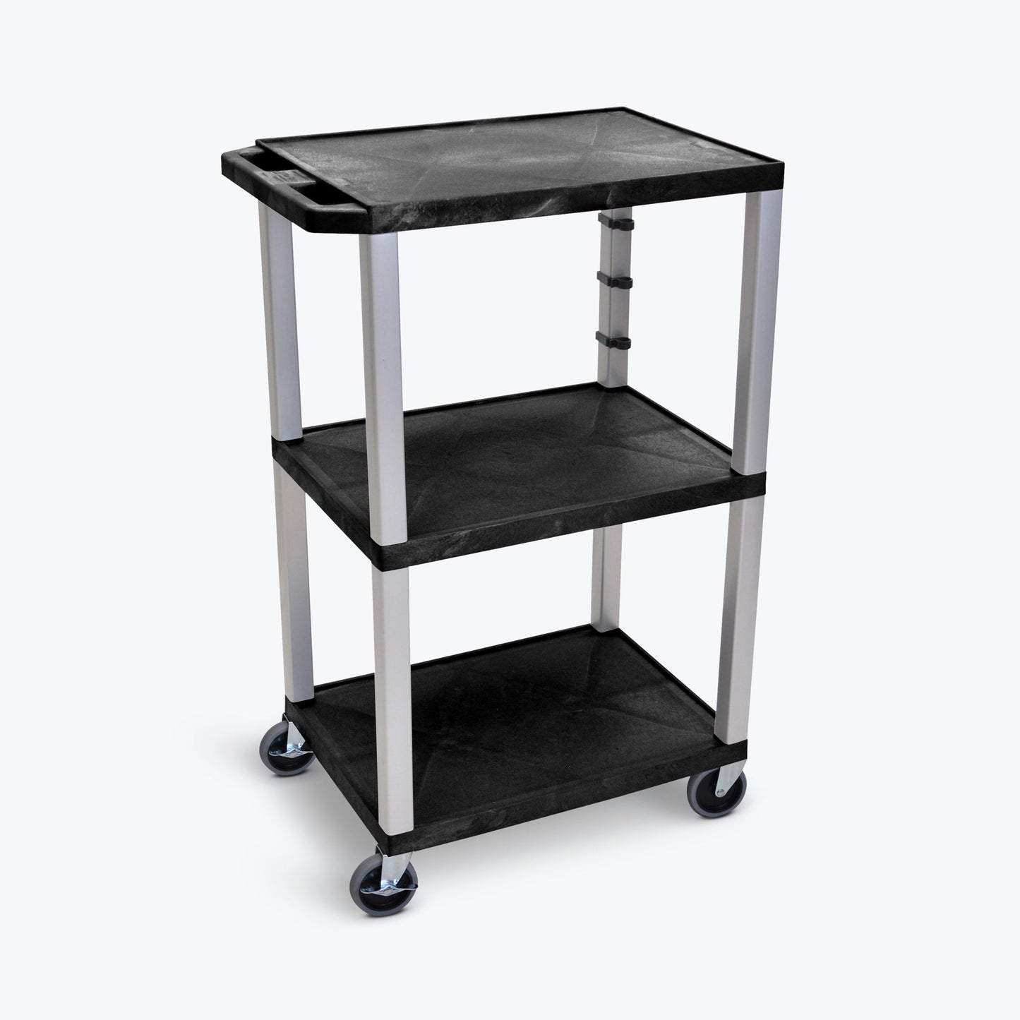 Luxor UCPL1 42"H 3-Shelf Multipurpose Utility Cart - SchoolOutlet