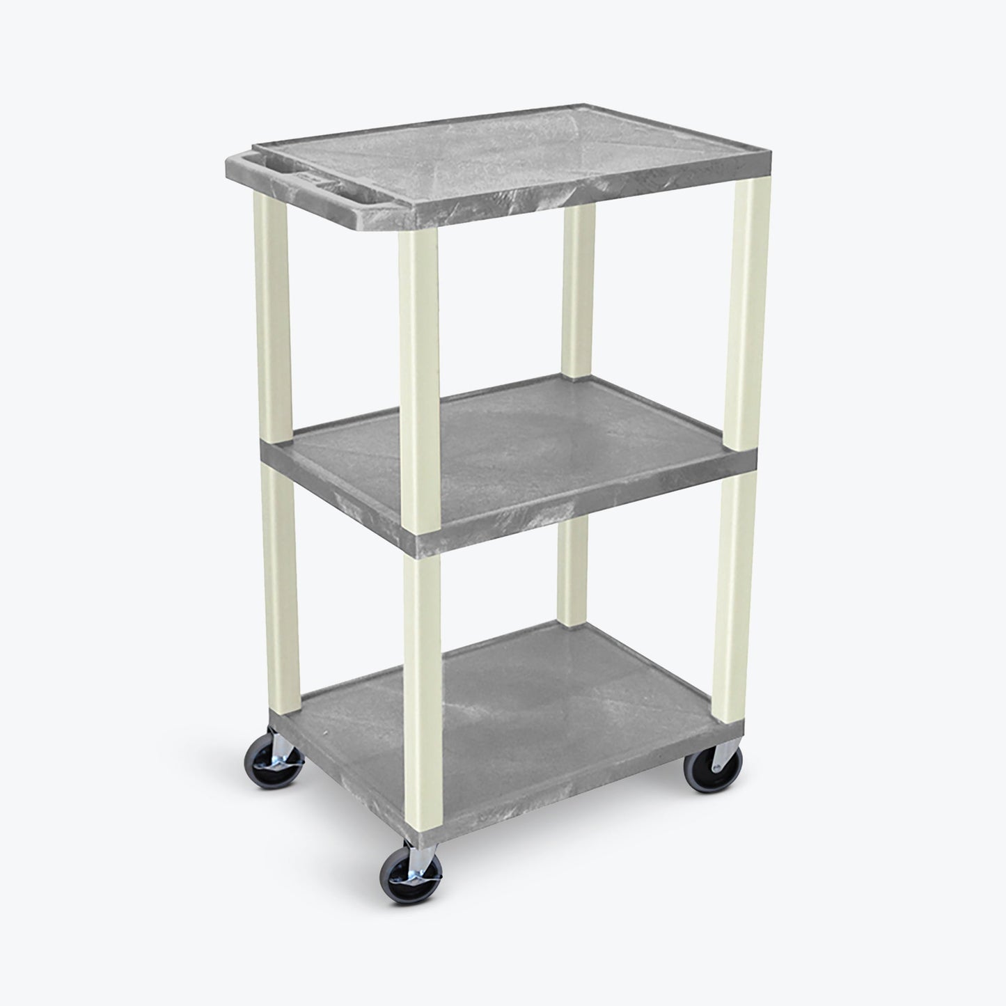 Luxor UCPL1 42"H 3-Shelf Multipurpose Utility Cart - SchoolOutlet