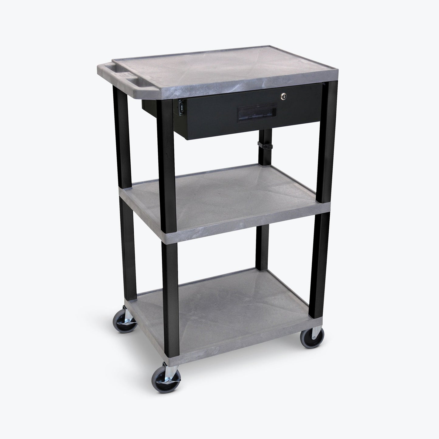 Luxor UCPL1 42"H 3-Shelf Multipurpose Utility Cart - SchoolOutlet