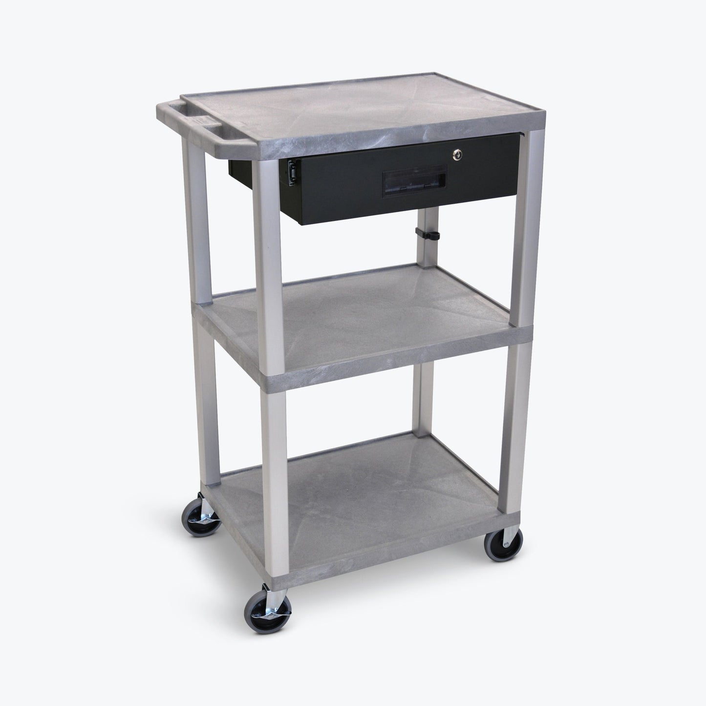 Luxor UCPL1 42"H 3-Shelf Multipurpose Utility Cart - SchoolOutlet