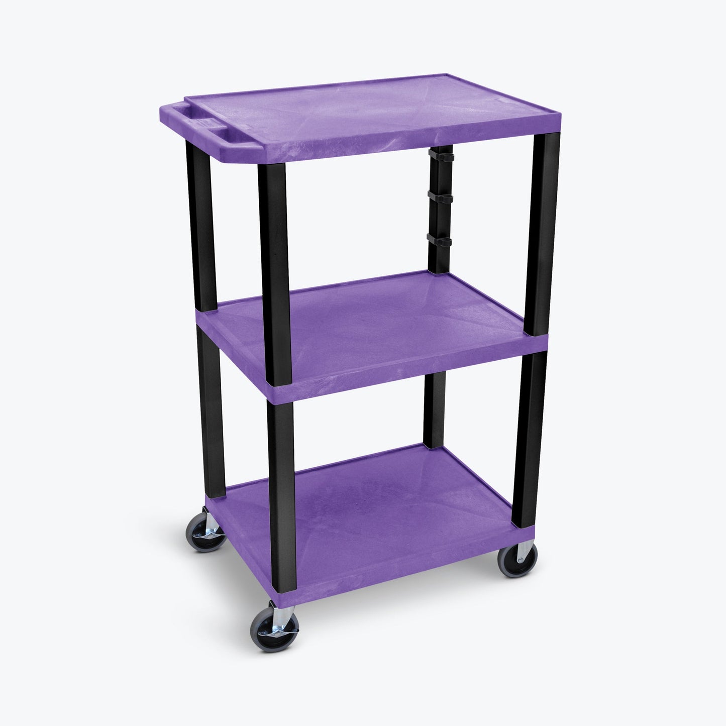 Luxor UCPL1 42"H 3-Shelf Multipurpose Utility Cart - SchoolOutlet