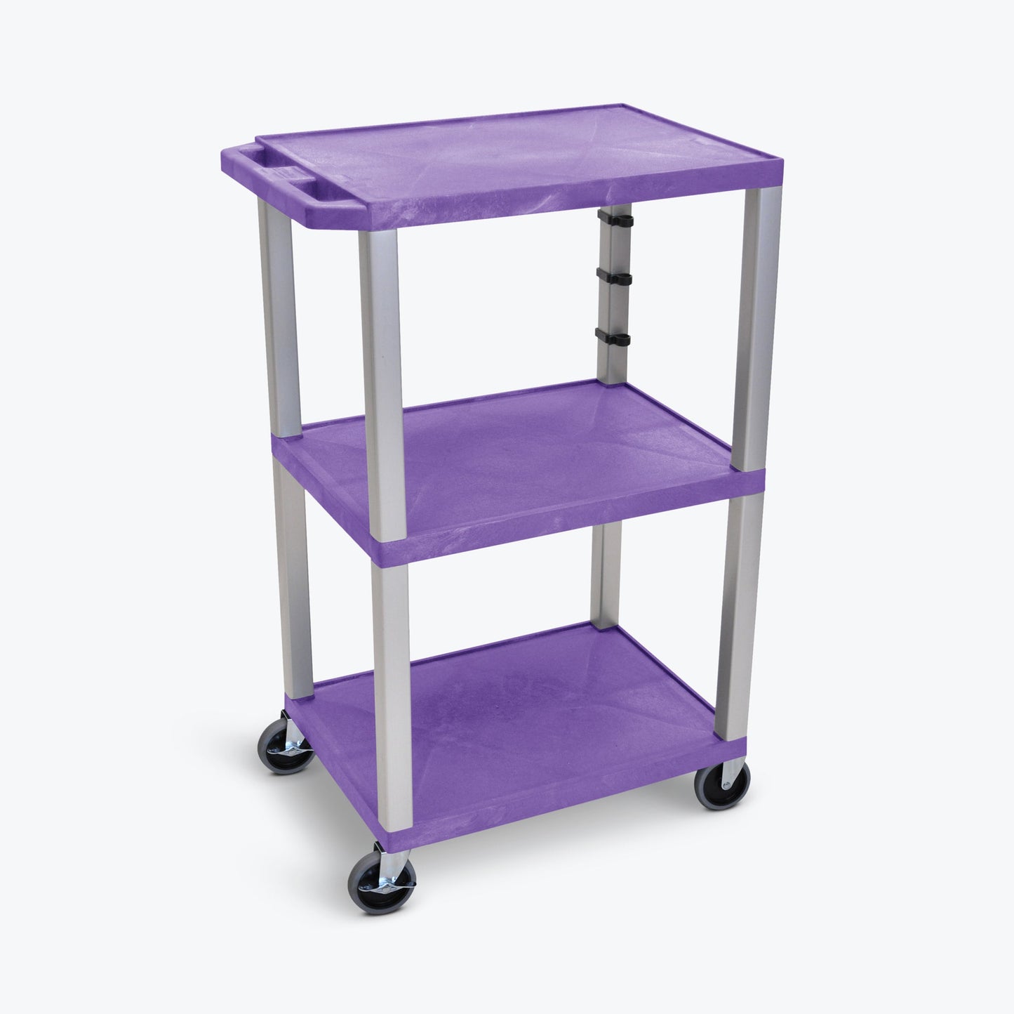 Luxor UCPL1 42"H 3-Shelf Multipurpose Utility Cart - SchoolOutlet