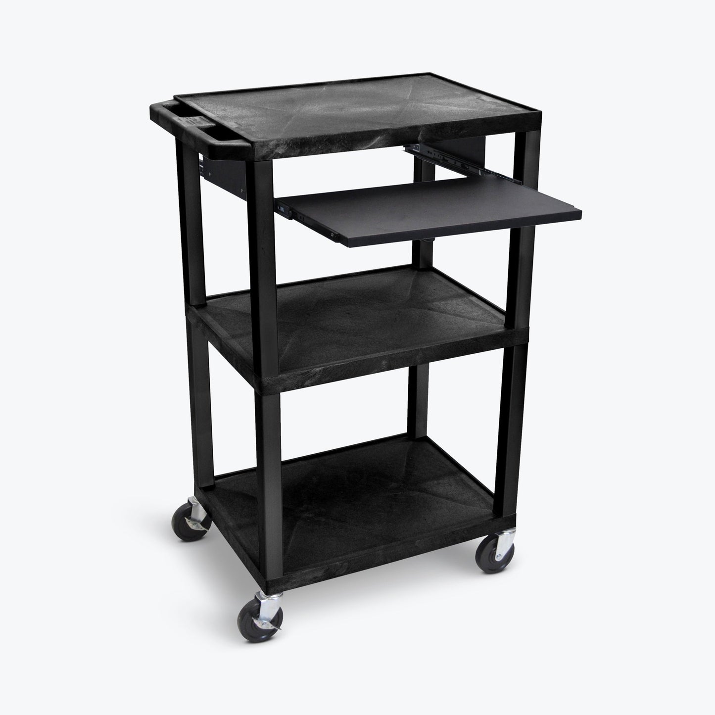 Luxor UCPL1 42"H 3-Shelf Multipurpose Utility Cart - SchoolOutlet