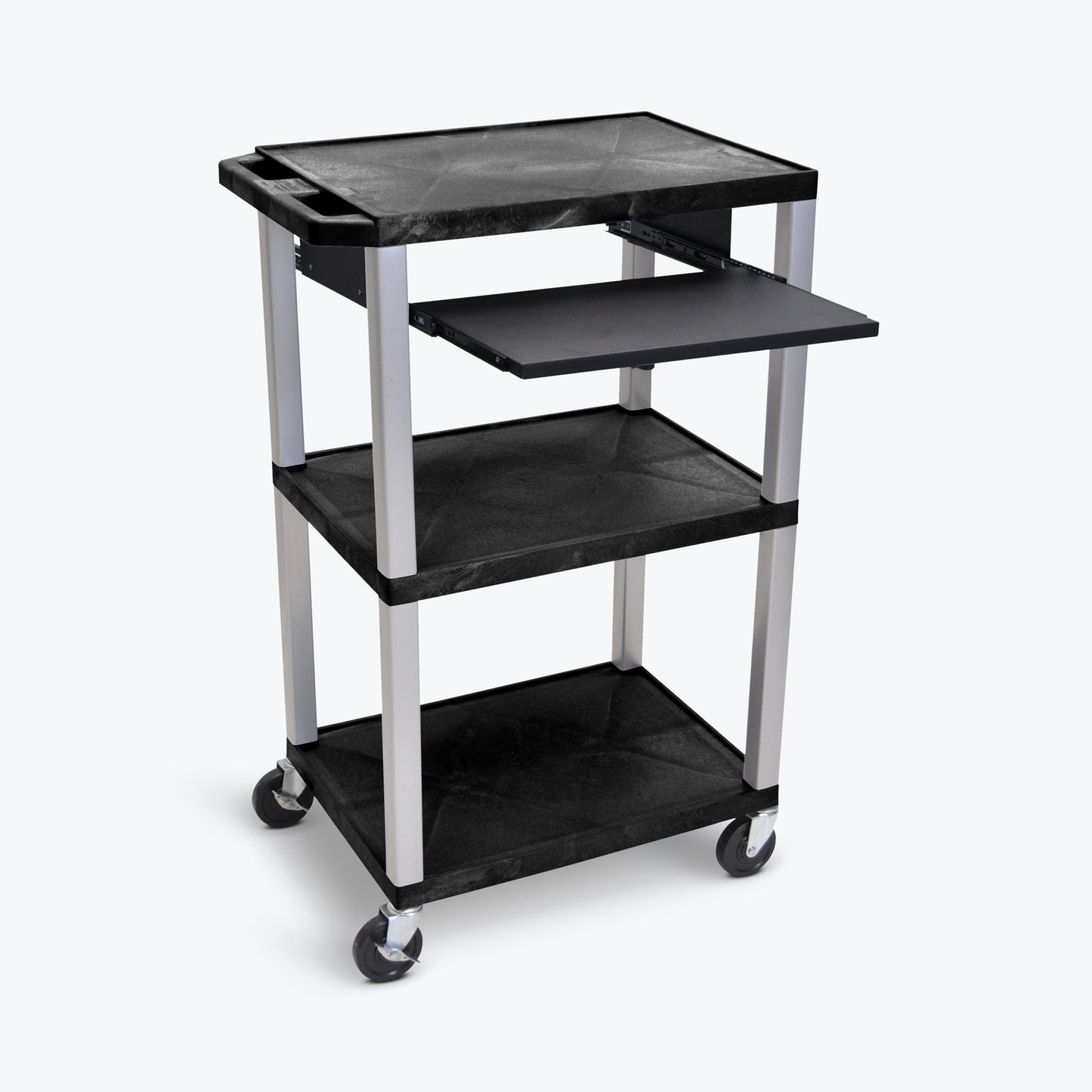 Luxor UCPL1 42"H 3-Shelf Multipurpose Utility Cart - SchoolOutlet