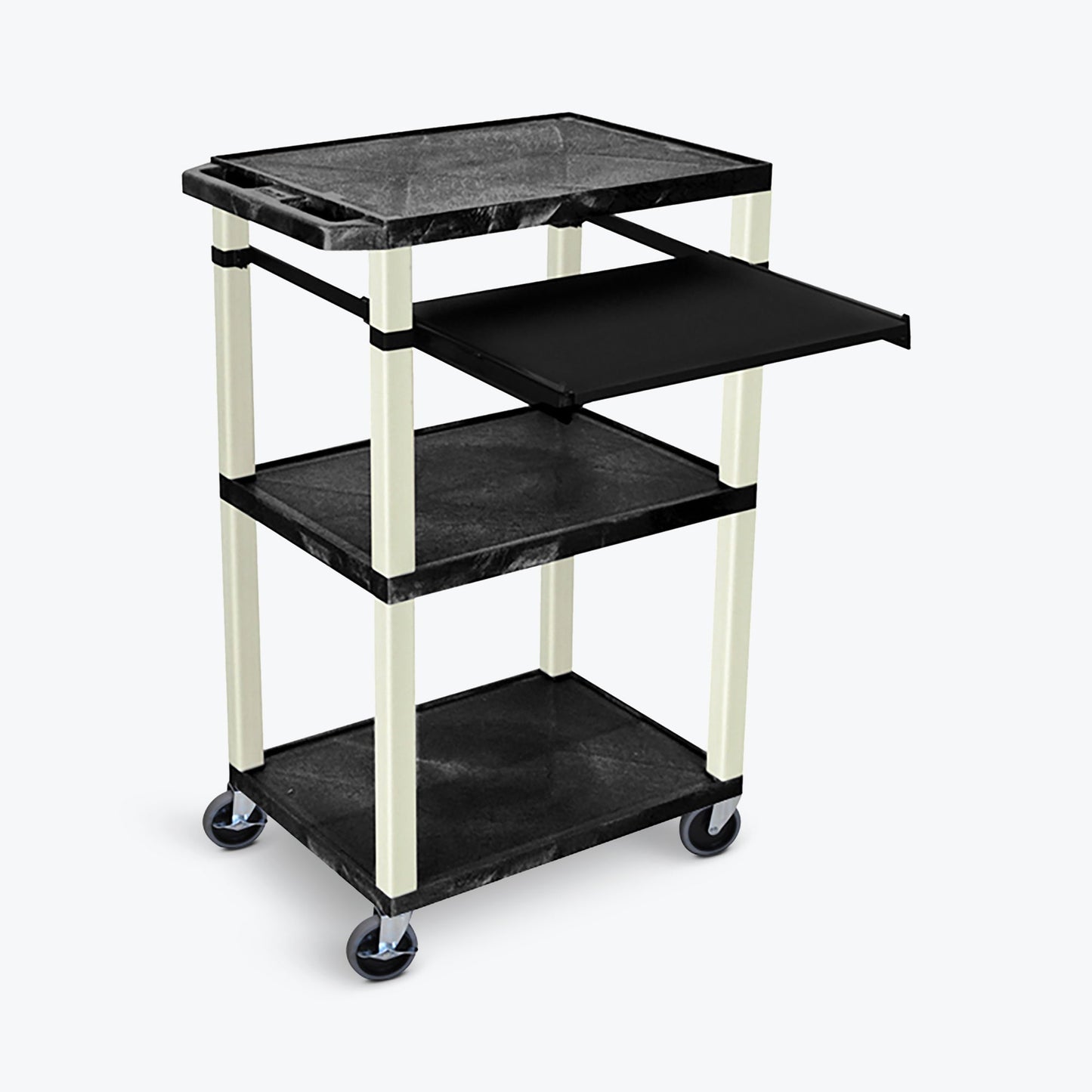 Luxor UCPL1 42"H 3-Shelf Multipurpose Utility Cart - SchoolOutlet