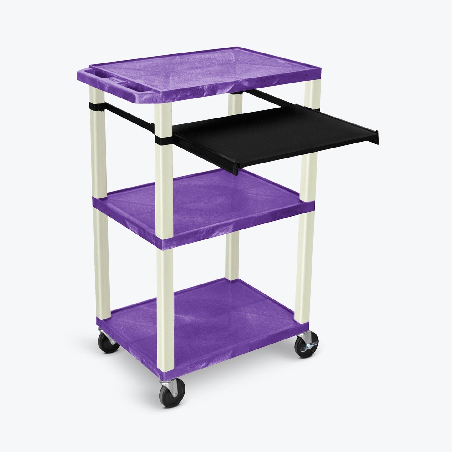 Luxor UCPL1 42"H 3-Shelf Multipurpose Utility Cart - SchoolOutlet