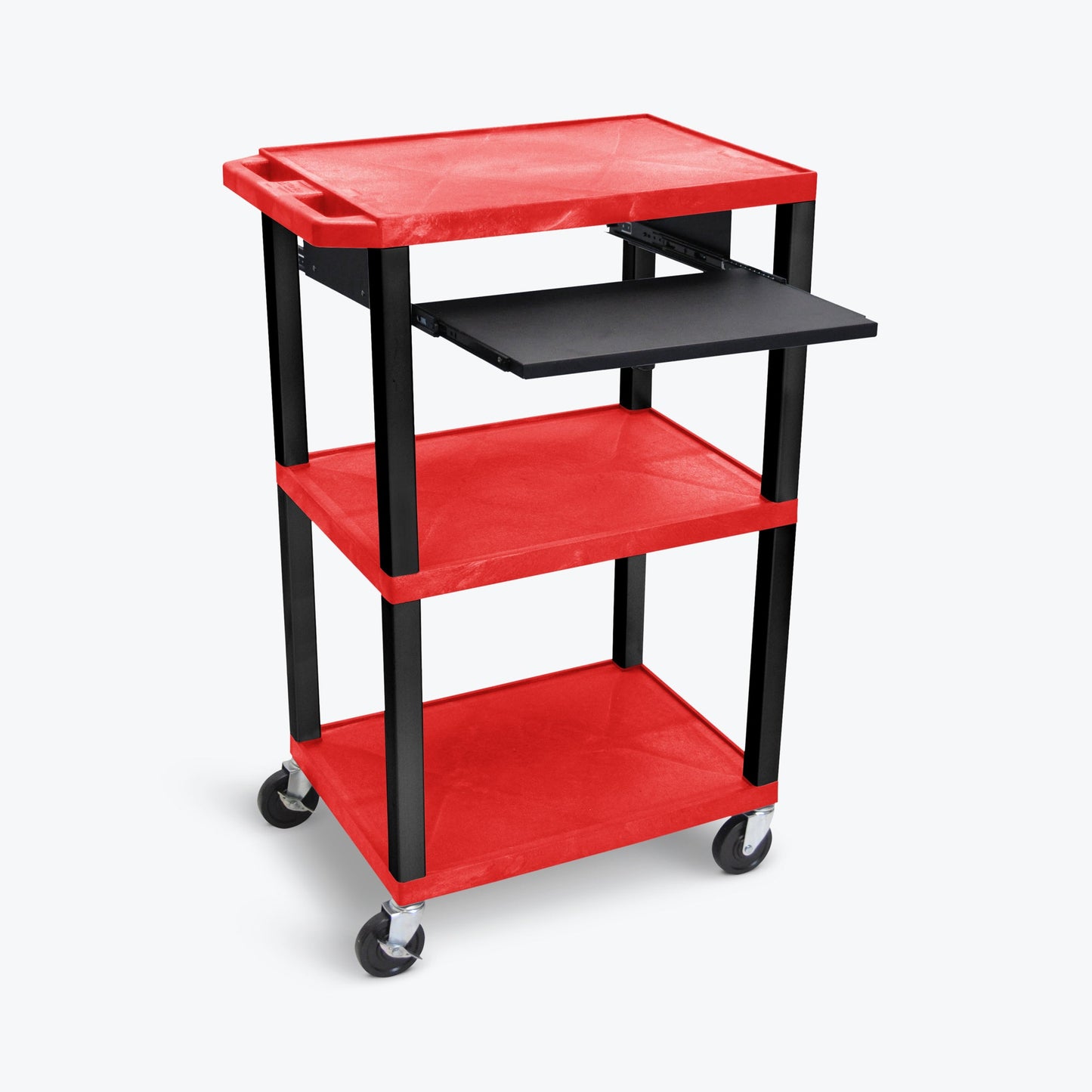 Luxor UCPL1 42"H 3-Shelf Multipurpose Utility Cart - SchoolOutlet